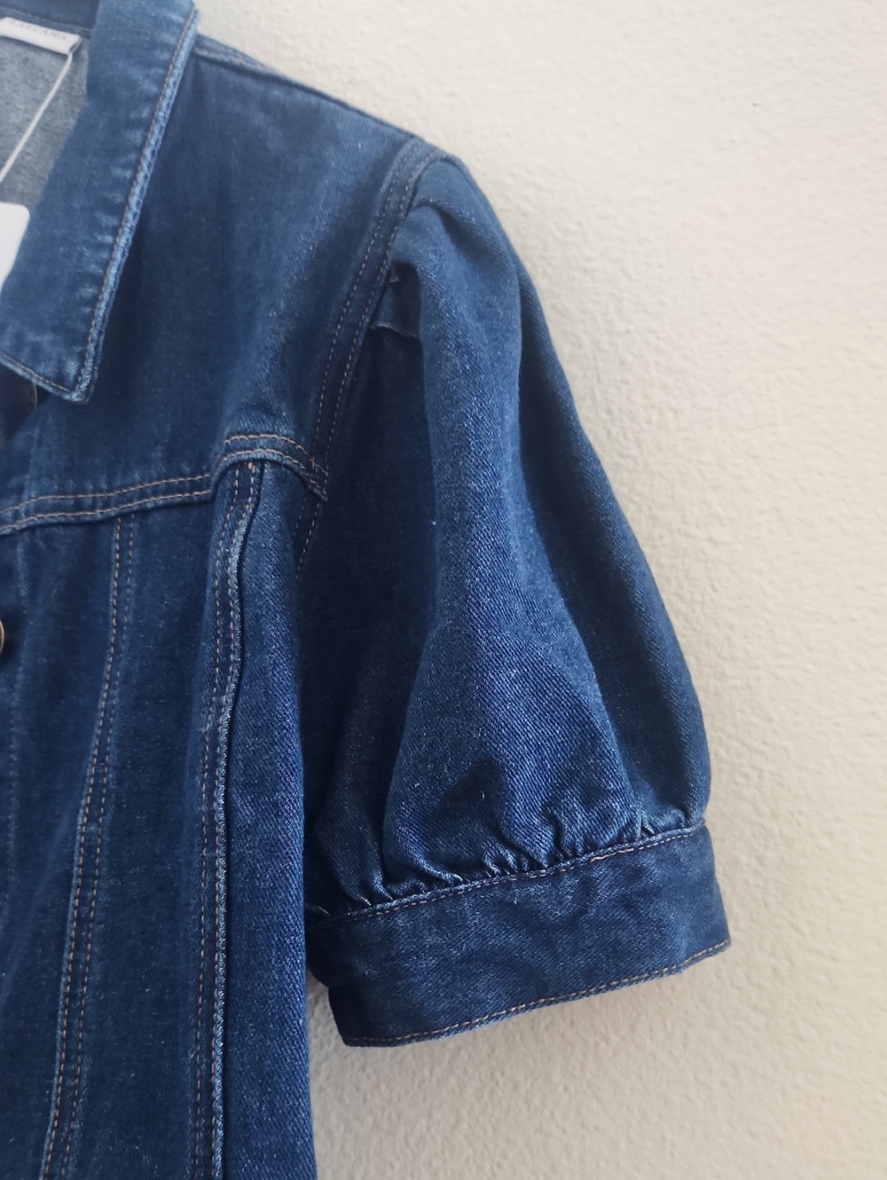 Lascana Puff Sleeve Denim Jacket Dark Washed - Picture 8 of 8